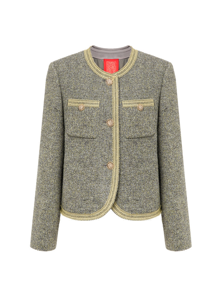 Tweed Wool Jacket | Grey