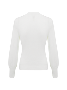 Elegant Wool Knit Sweater | White
