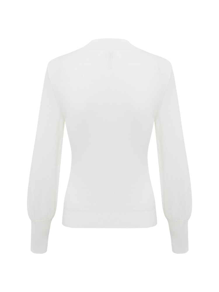 Elegant Wool Knit Sweater | White