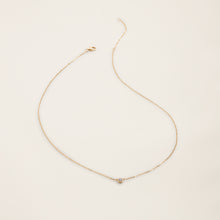 Womens | 14K Solid Yellow Gold | Solitaire Bezel Necklace | 0.15 CTW Diamonds