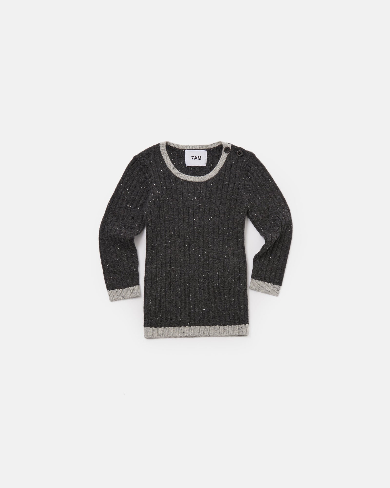 Long Sleeve Top - Hug Me | Black Melange