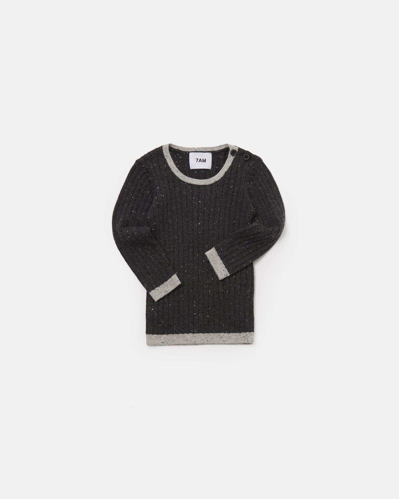 Long Sleeve Top - Hug Me | Black Melange