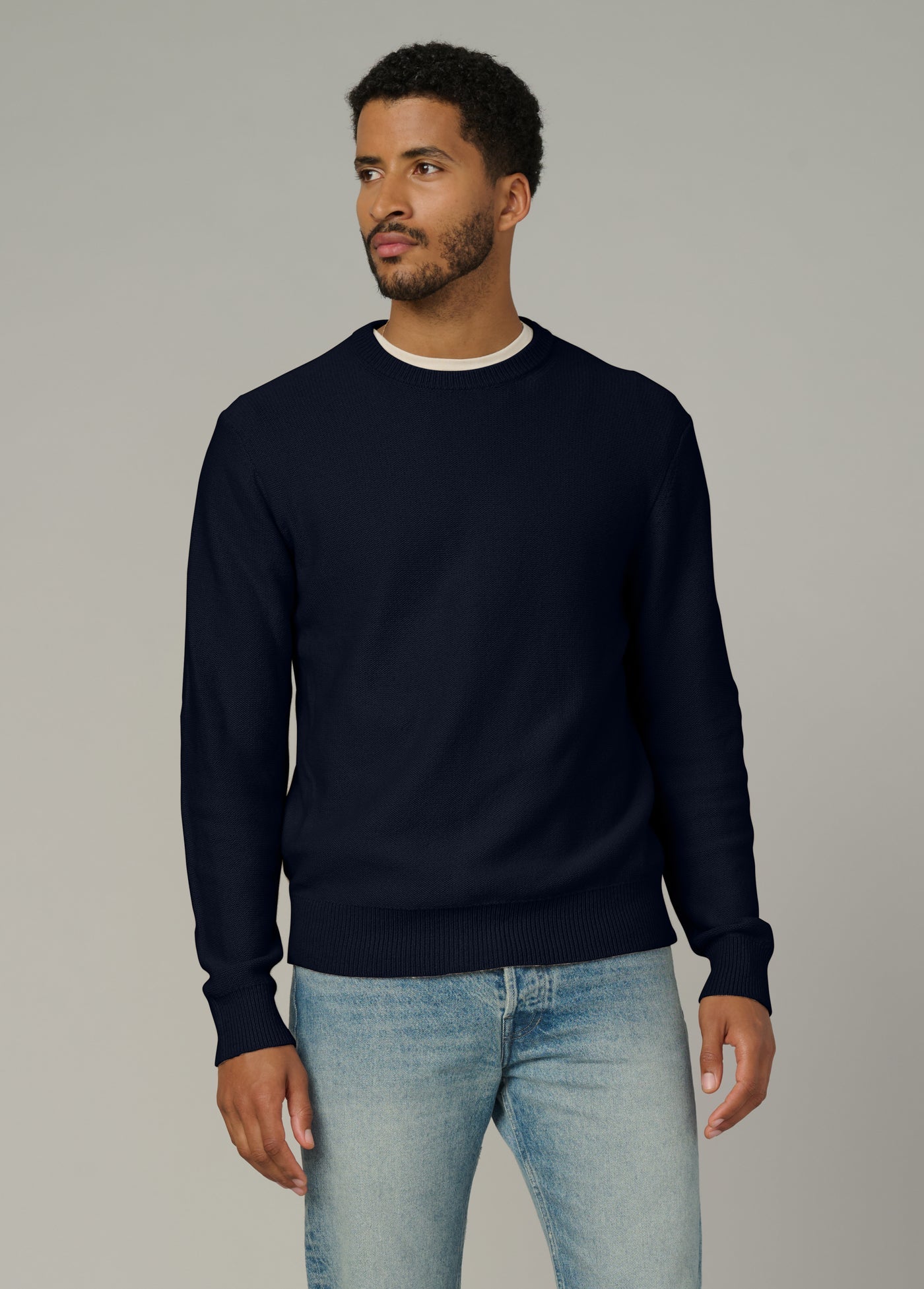 Classic Logo Crew Neck in Baritone Blue with soft fabric and timeless design – stylish and comfortable sweatshirts for men