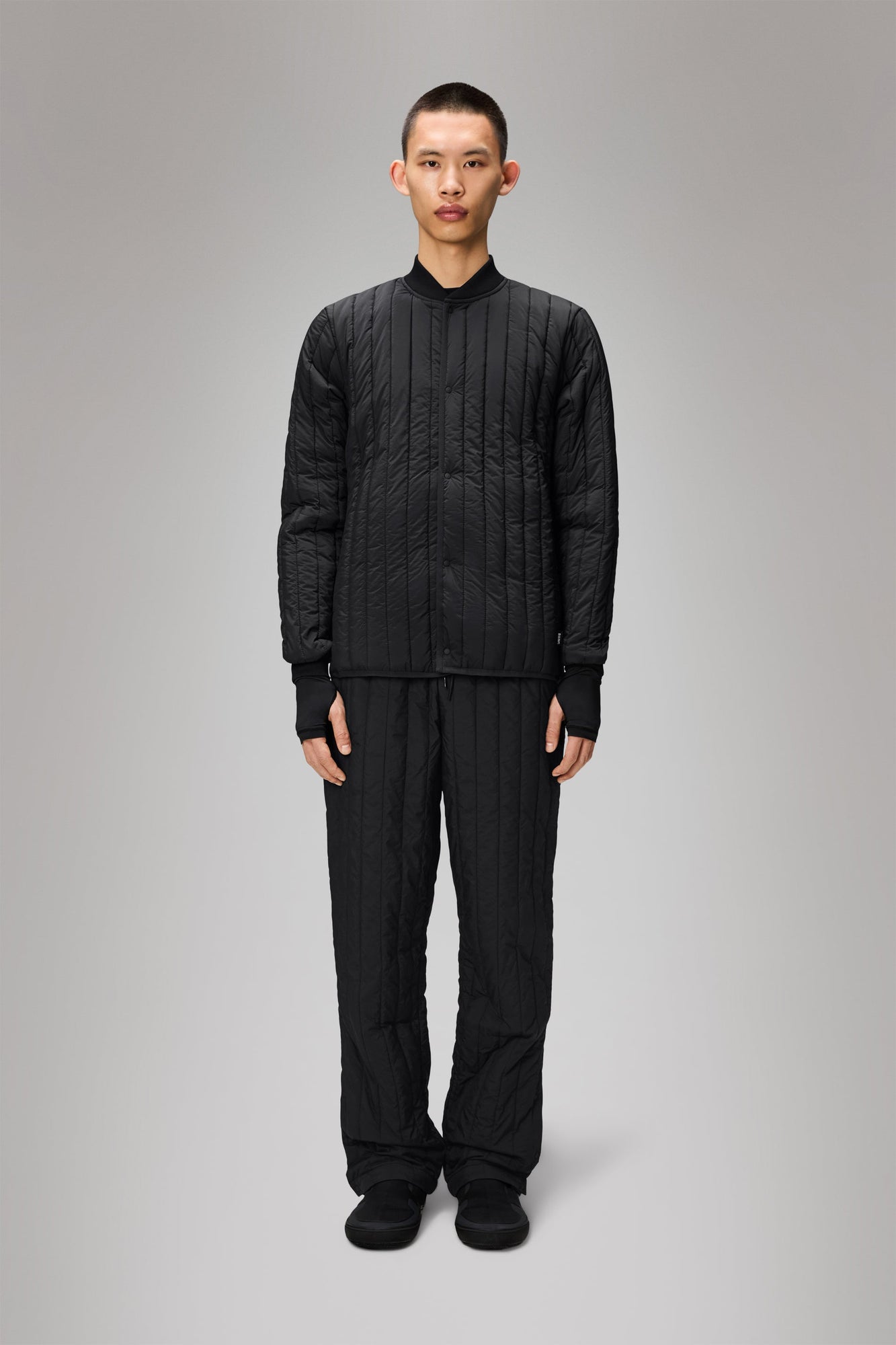 RAINS Banja Liner Bomber Jacket Black Overshirt