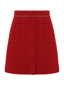 A-Line Midi Skirt | Claret