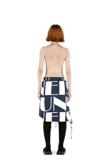 Women | Short Elastic Skirt | Blue and Cream