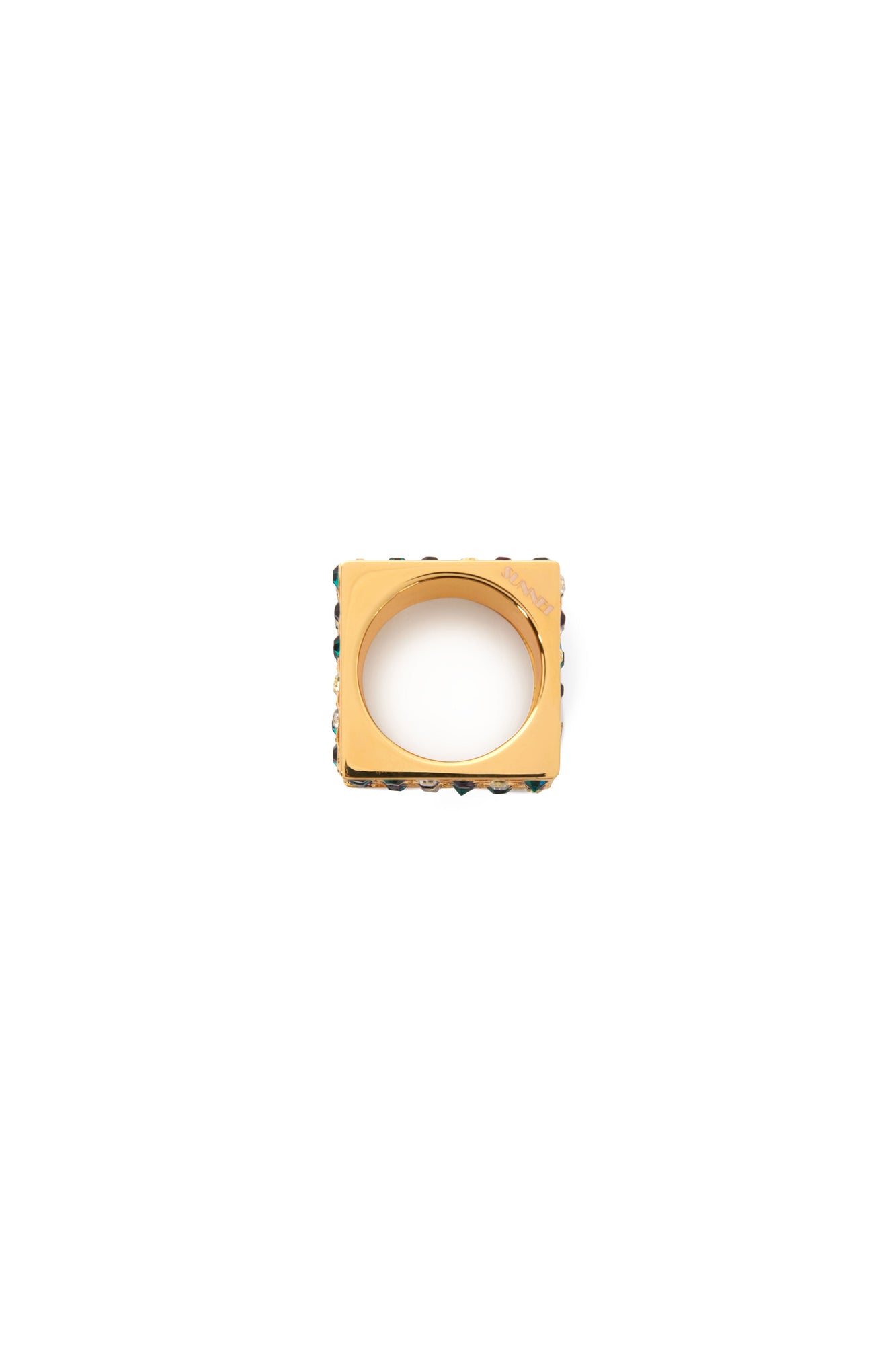 Giostra Gold Cube Ring | Women | Multicolor