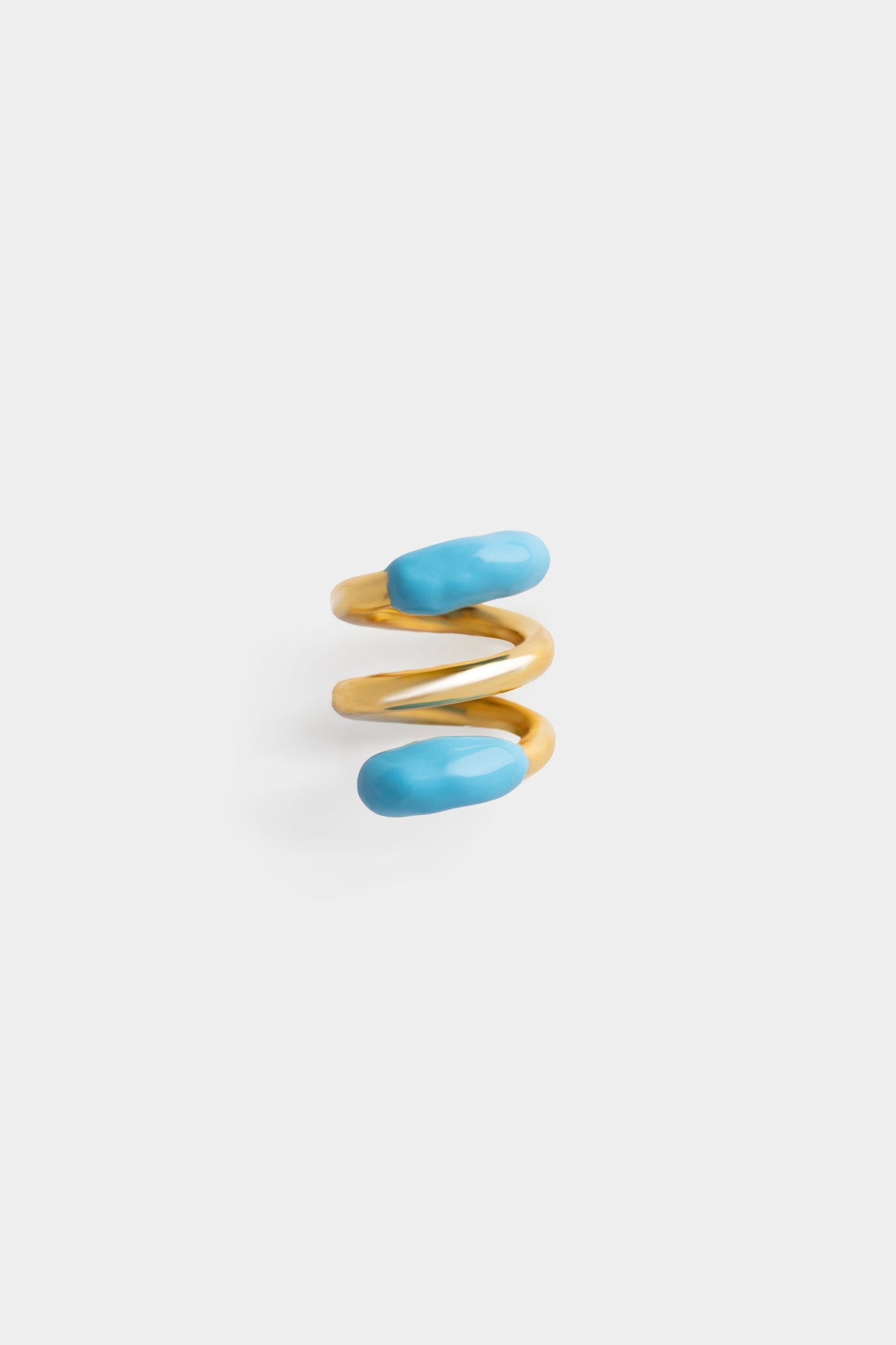 Fusillo Rubberized Gold Ring | Unisex | Sky Blue