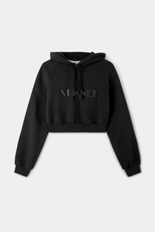 Embroidered Cropped Hoodie | Women | Black