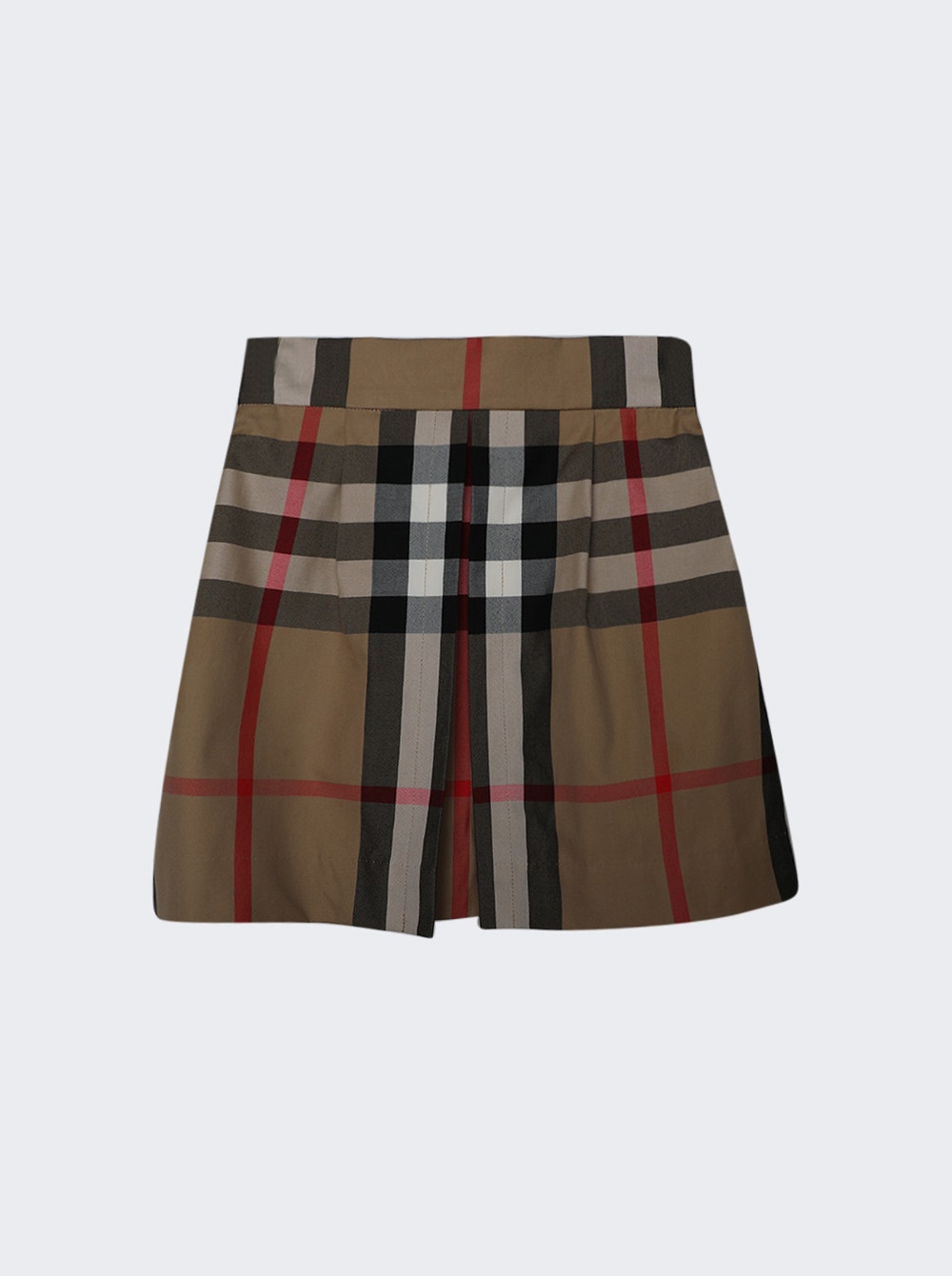 Kids | Burberry Kids | Exaggerated Check Pleated Cotton Skirt | Brown