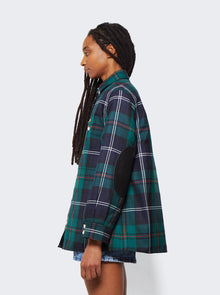 Women | BURBERRY | Embroidered Logo Check Wool Overshirt Dark Viridian Green