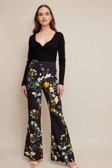 Pisa Pant | Black Pressed Flower