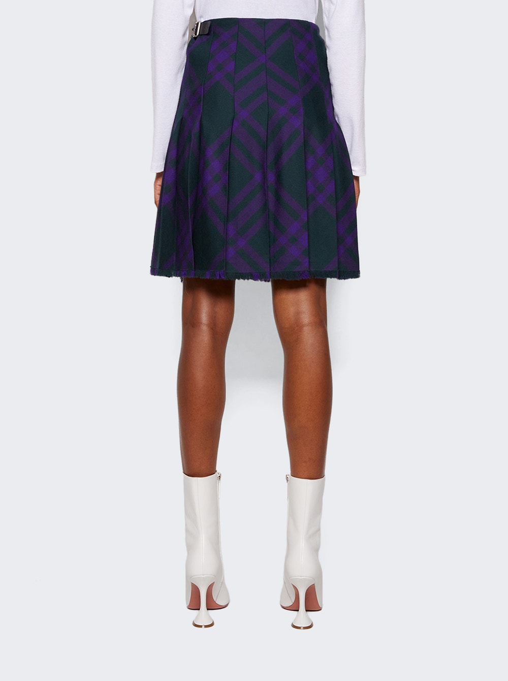 Women | BURBERRY | Check Print Kilt | Royal
