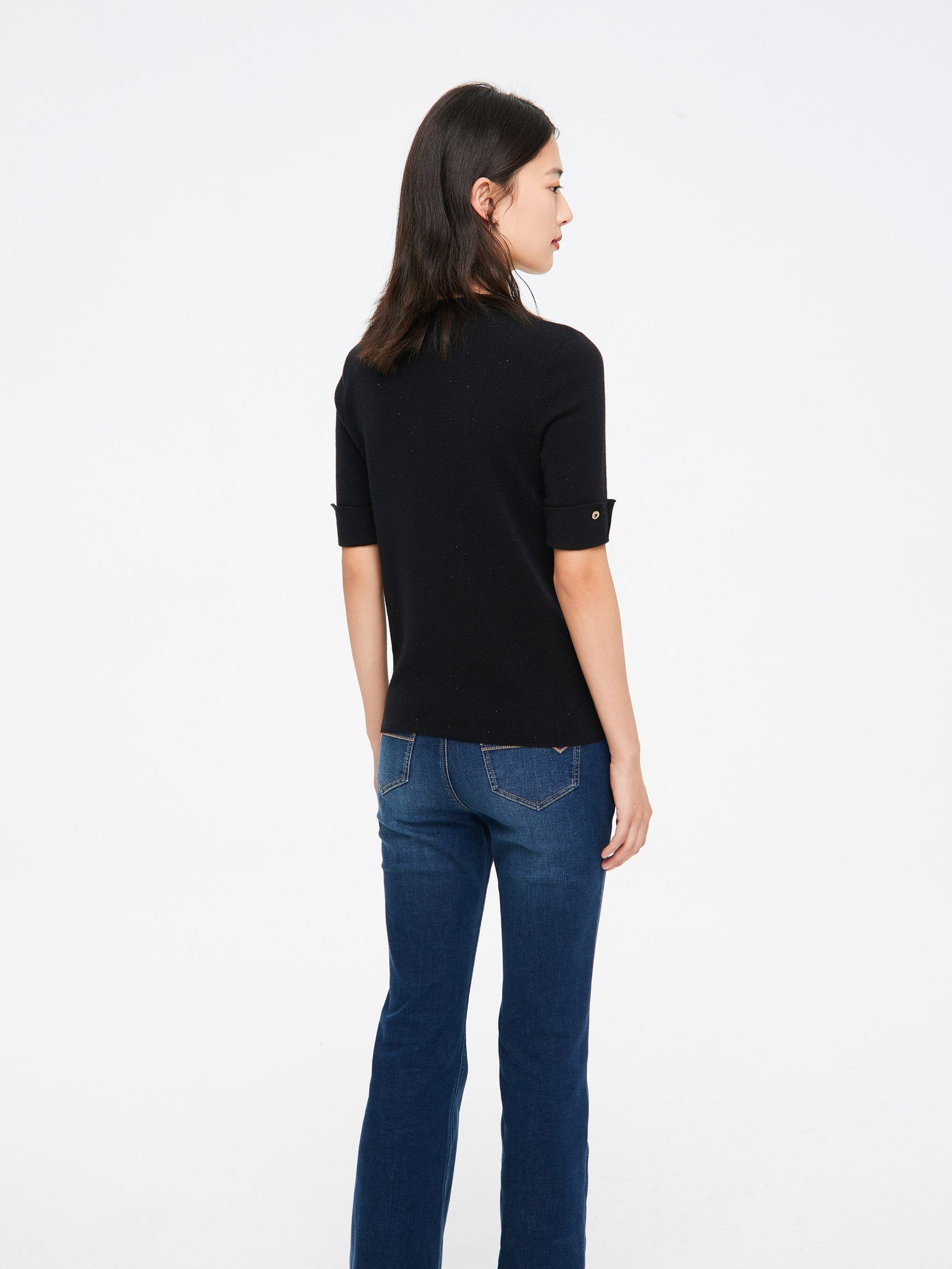 Necklace Knit Top | Black