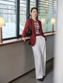 Commuter Lightweight Blazer Coat | Wine Red