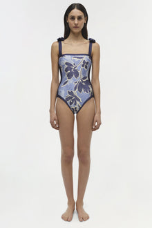 Womens | Bow Swimsuit | Blue Hydrangea Floral