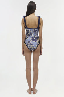 Womens | Bow Swimsuit | Blue Hydrangea Floral