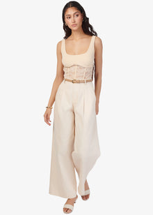 Kimber Lace Corset Bodysuit | Bone