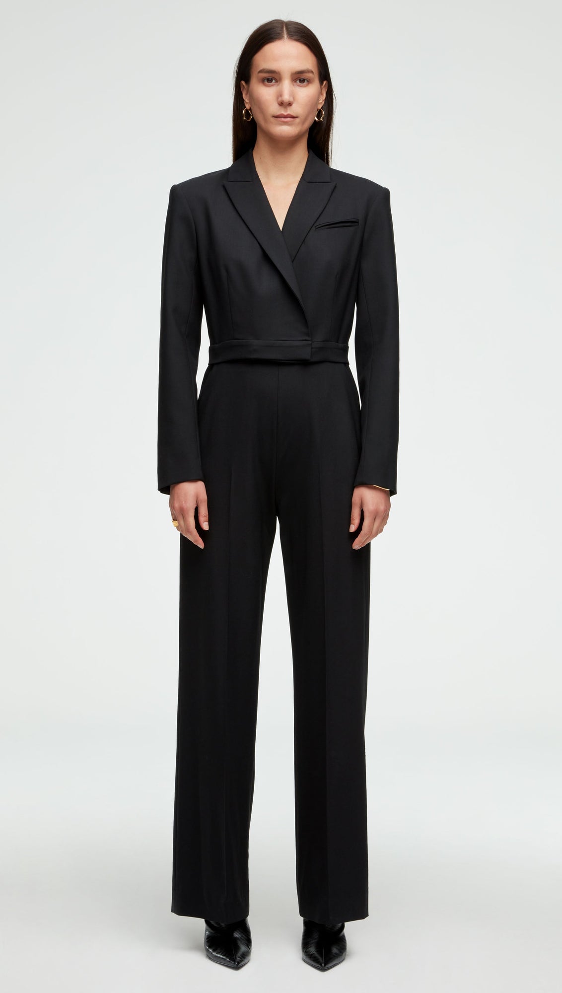 Tailored Jumpsuit in Seasonless Wool | Black