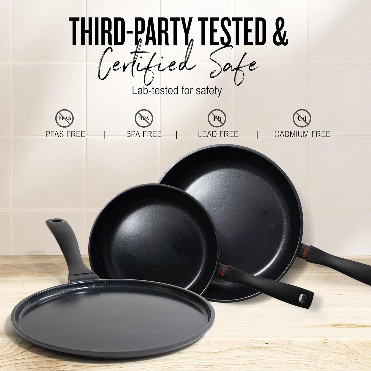 Energy Nonstick Ceramic Frying Pan 6-Piece Set | Black