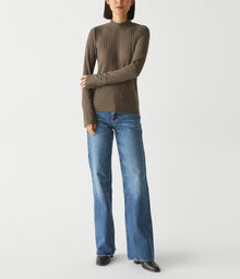 Opal Ribbed Mock Neck Top | Dolma