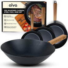 Forest 4-Piece Carbon Steel Frying Pan Set | Black
