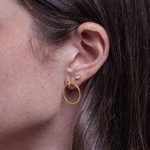 Womens | 0.05 CT Round Cut Lab Grown Accent Diamond | Dangle Earrings | 14K Yellow Gold Plated Silver | G-SI