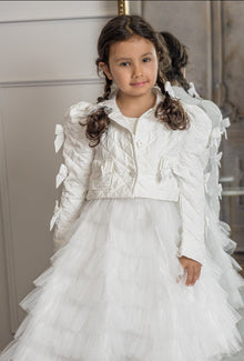 Girl | Poppy Quilted Hair Bow Clips | White