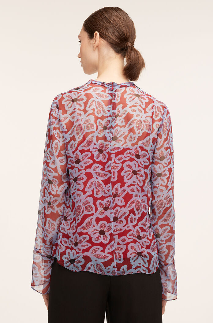 Vera Fleur Mock Neck Shell Blouse | Vera Fleur Cherry Combo