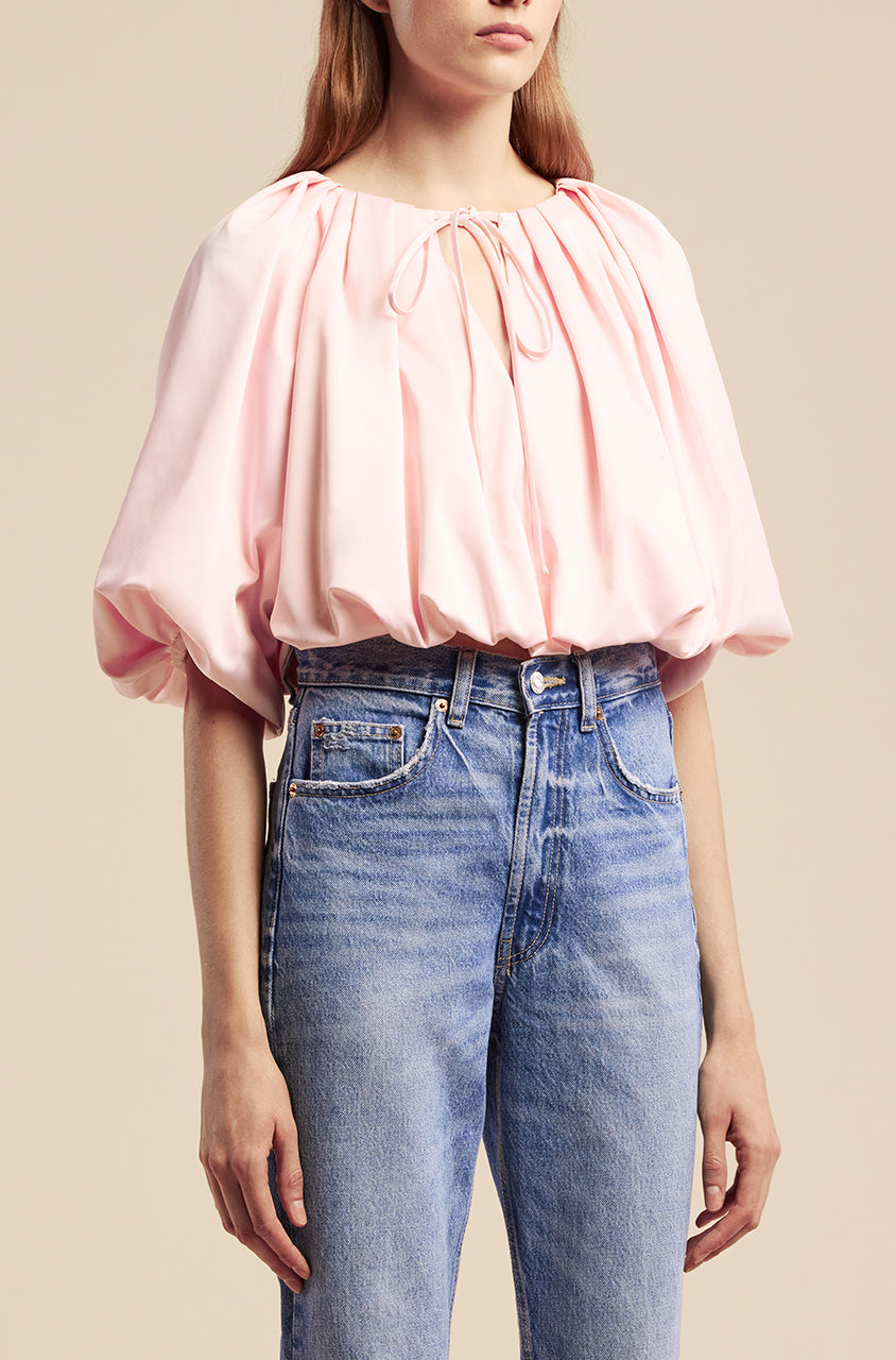 Sateen Bubble Top | Icy Pink