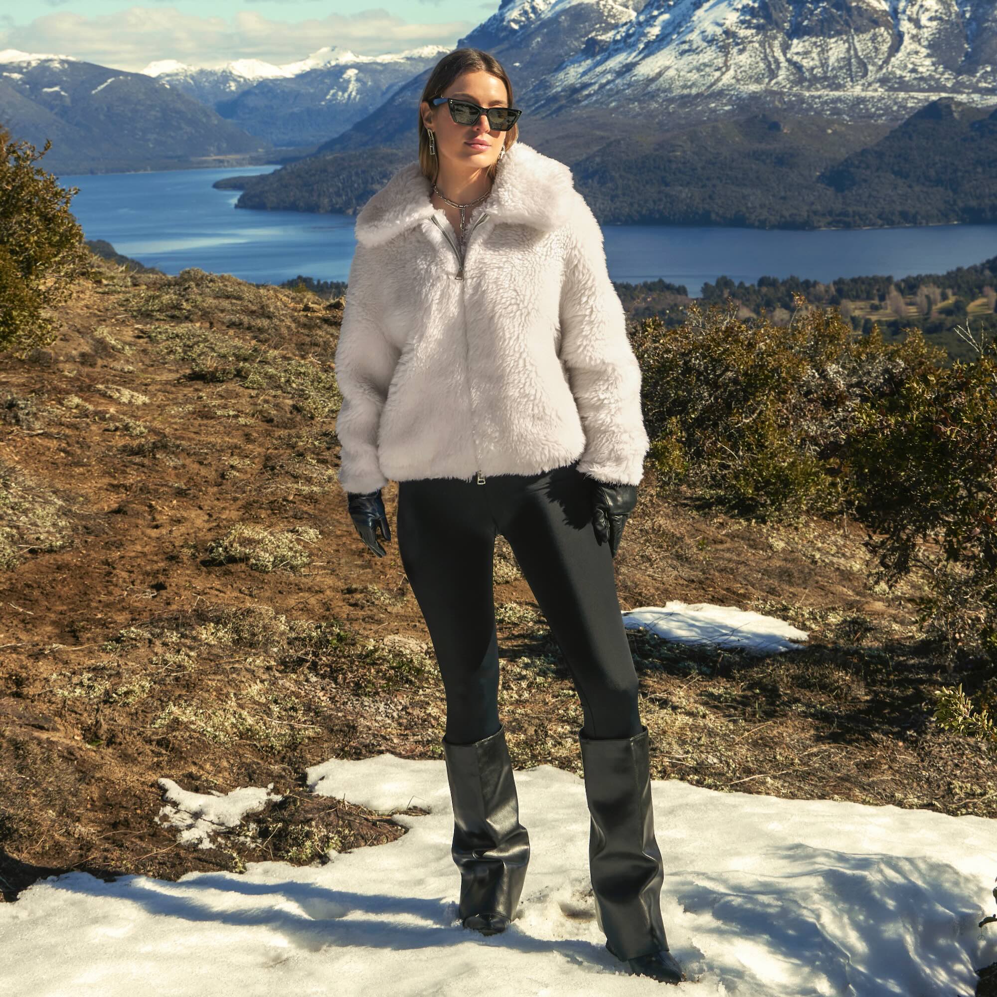 Womens | Chloe Australian Wool Teddy Cropped Jacket | Ivory