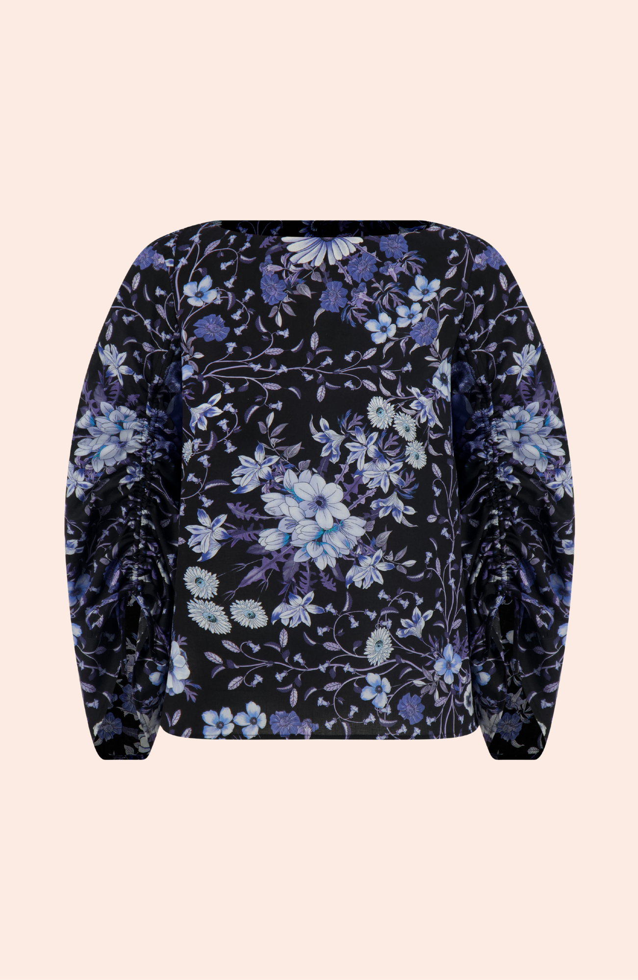 Wildflower Voile Full Sleeve Top | Black Multi