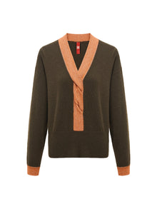 V-Neck Cashmere Sweater | Green