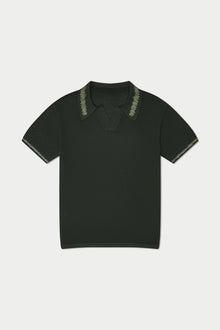 Green Knit Polo | Green