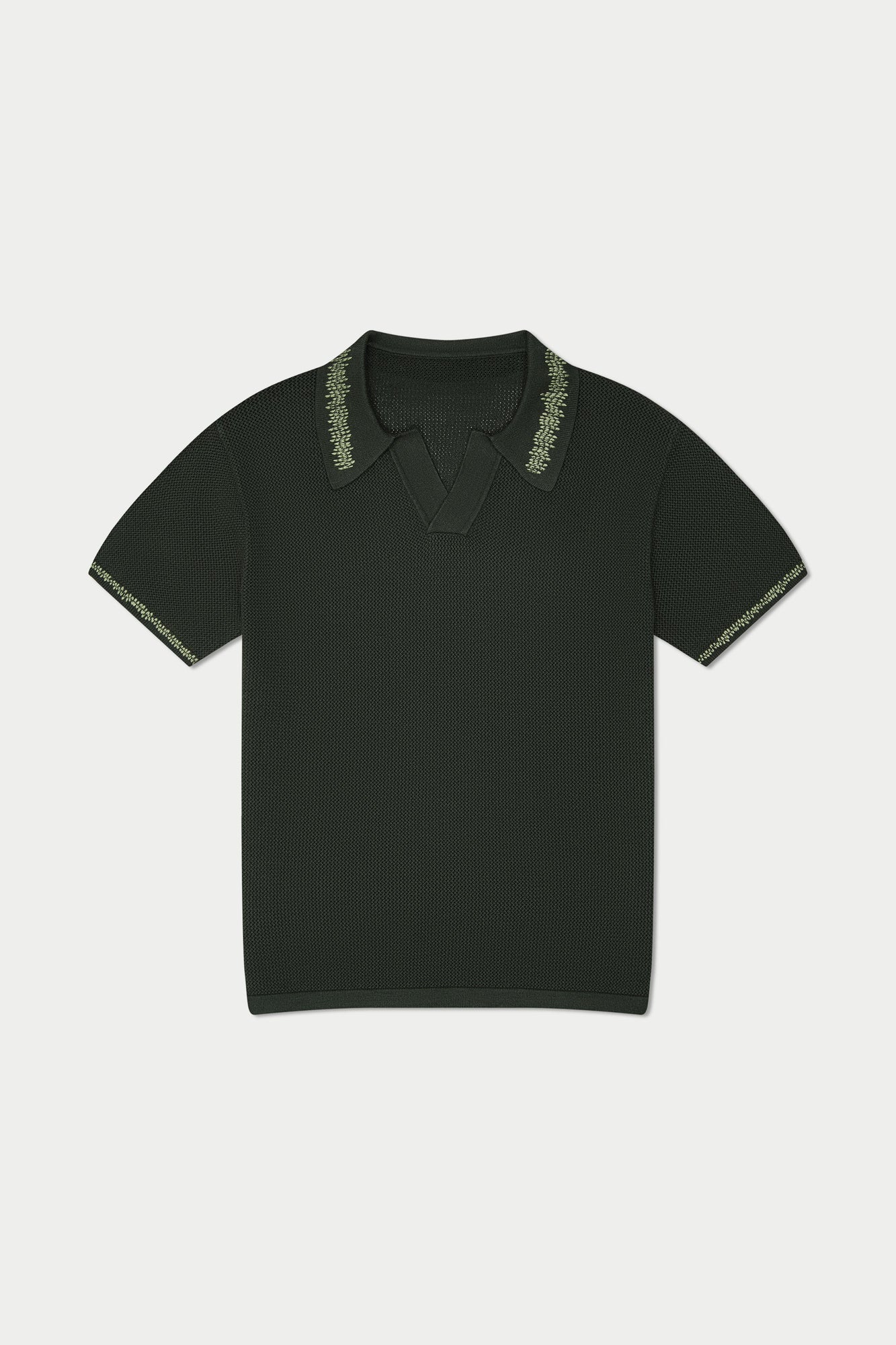 Green Knit Polo | Green