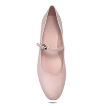 Annette Casual Flat | Pale Pink Faux Crinkle Patent