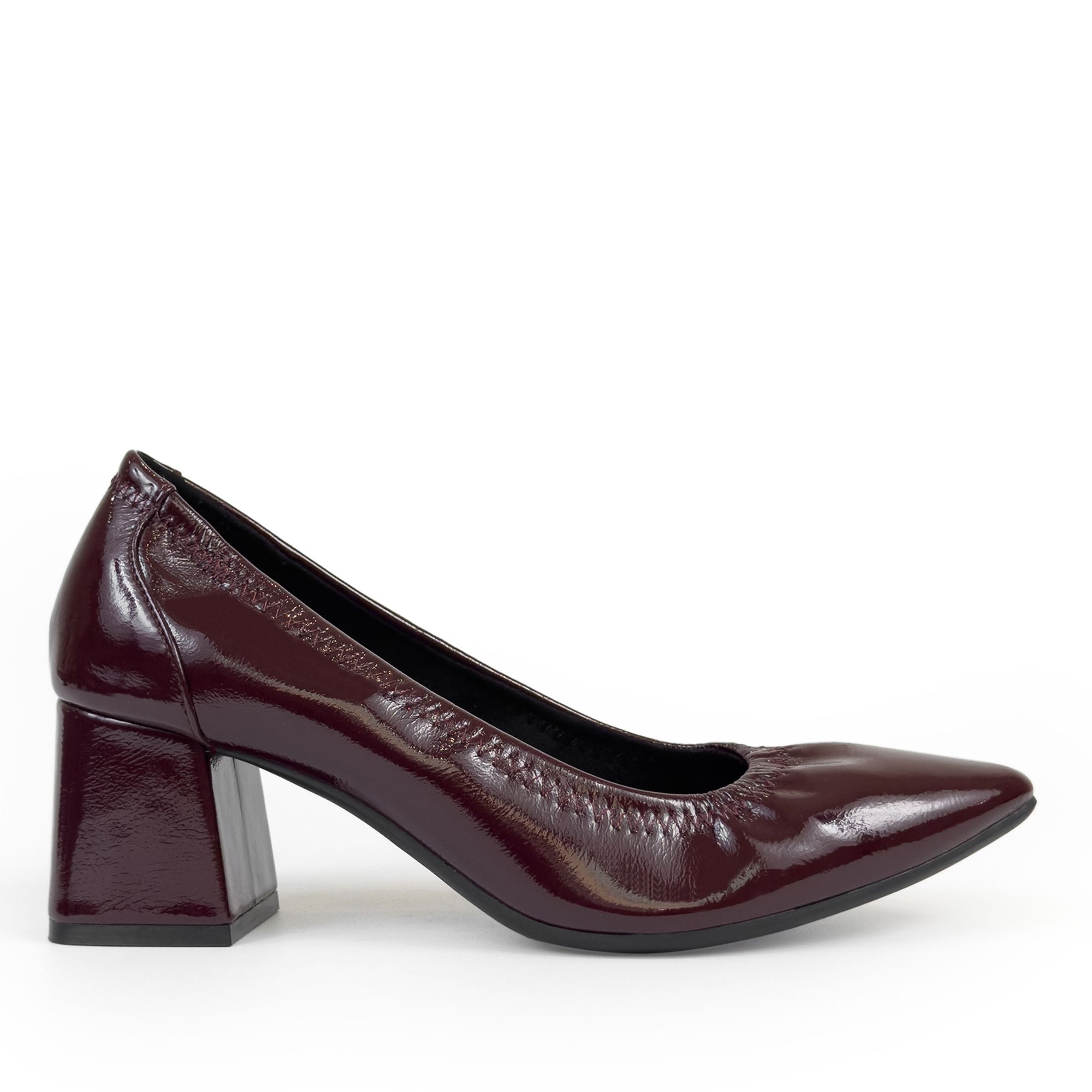 Elisea | Merlot Crinkle Patent Faux Leather