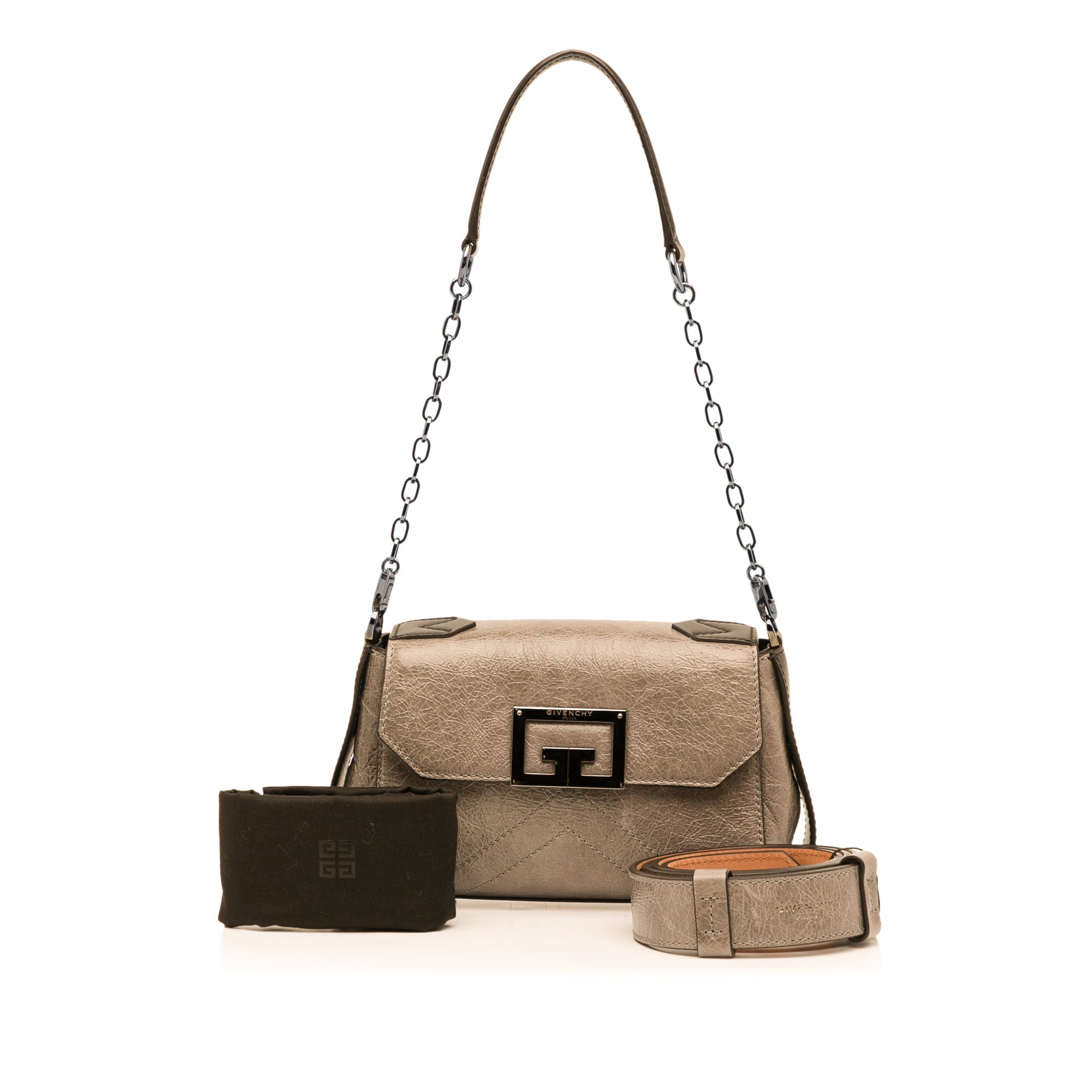 Givenchy Pre-Owned Small Crinkled Calfskin ID Convertible Bag | Women | Brown x Light Brown