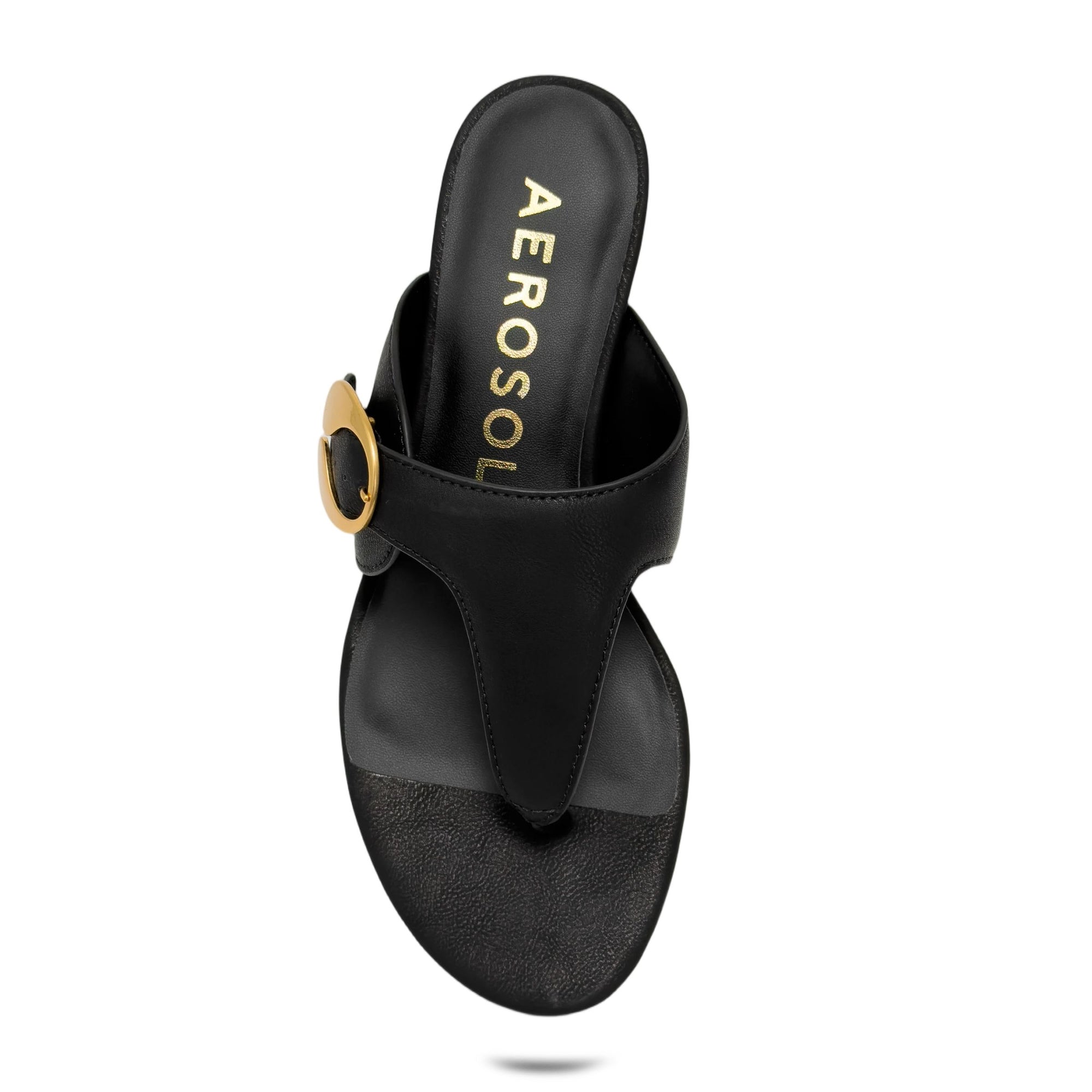 Cloude Sandal Heel | Black Faux Calf