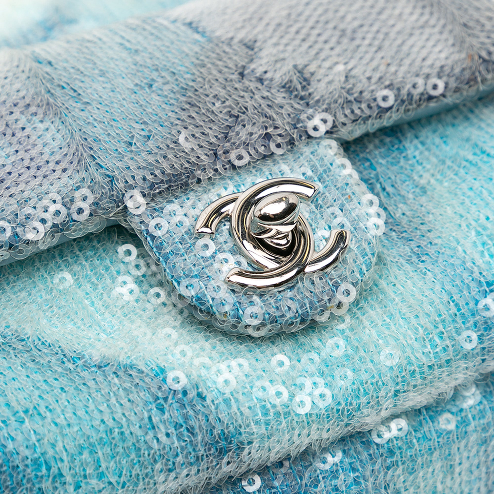 Chanel | Pre-Owned Mini Sequins and Lambskin Waterfall Backpack - II | Blue/Light Blue