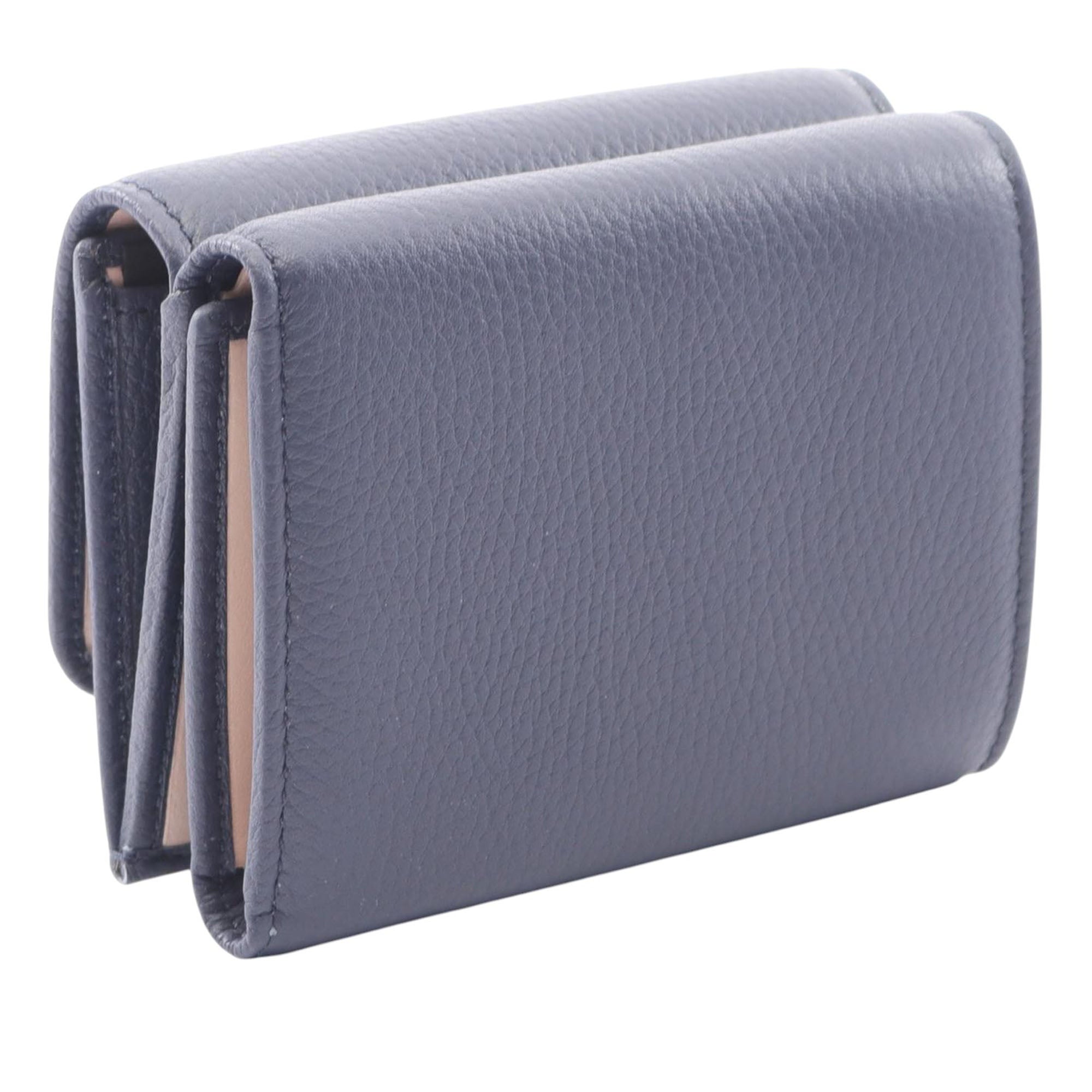 Bvlgari | Pre-Owned Leather Trifold Wallet | Blue/Navy