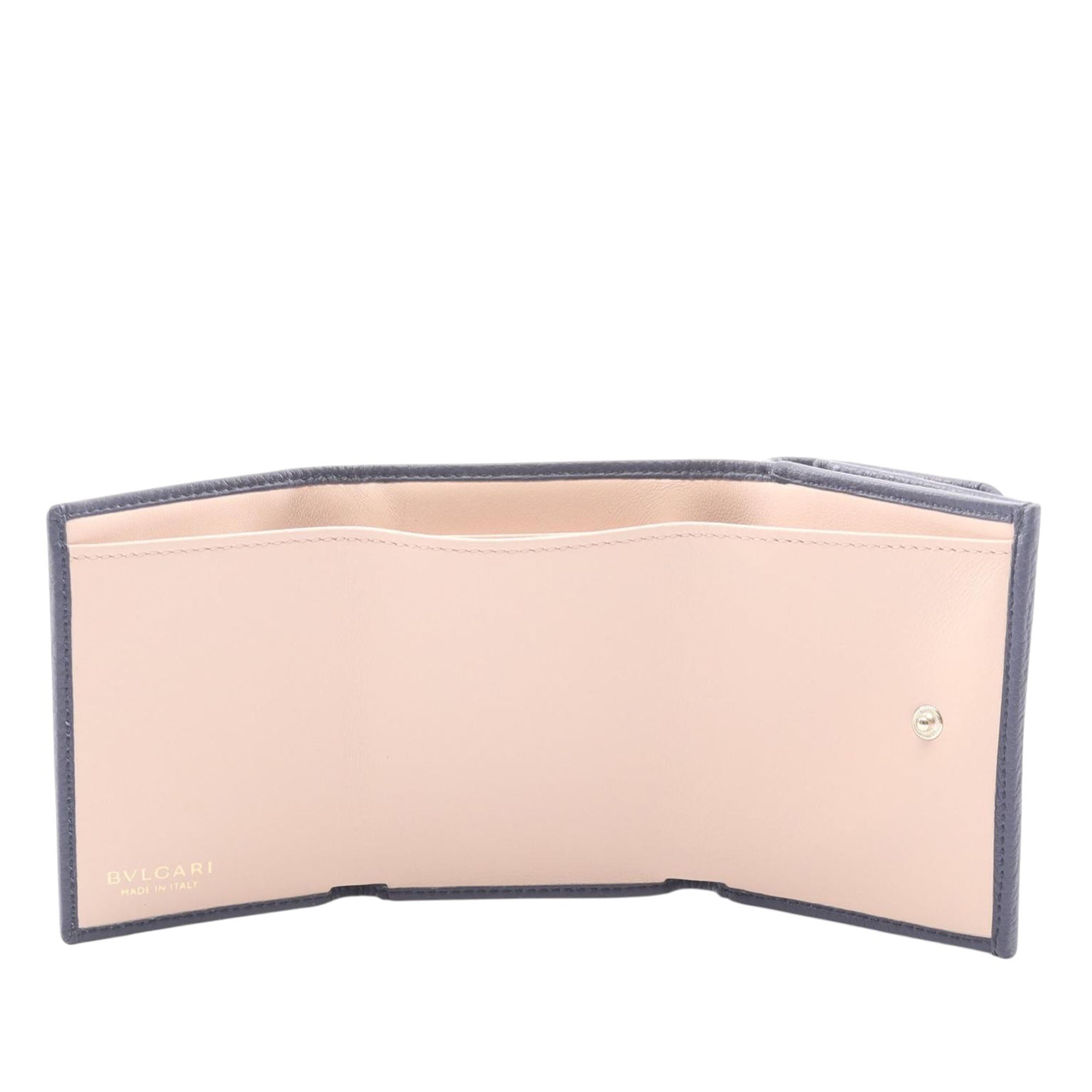 Bvlgari | Pre-Owned Leather Trifold Wallet | Blue/Navy