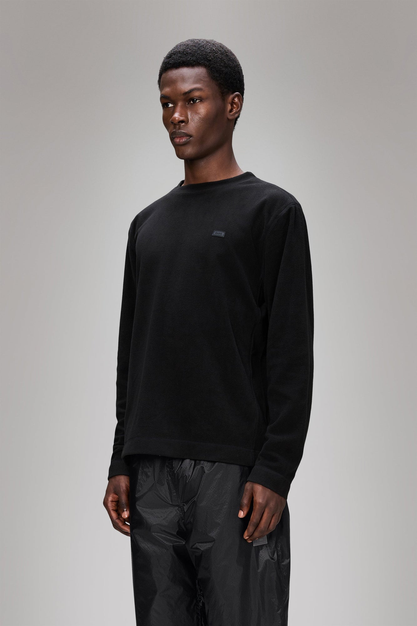 RAINS Addis Fleece Crewneck Black Crew Neck