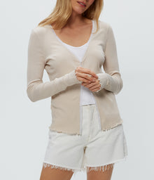 Beatrice V-Neck Cardigan | Cement