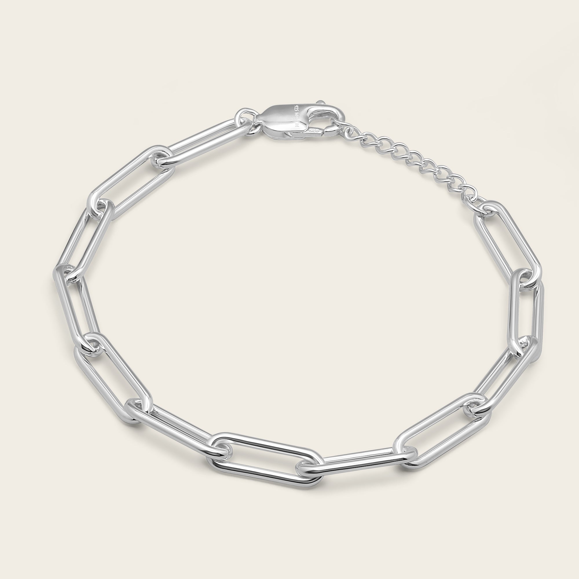Womens | Large Paperclip Chain Bracelet | Sterling Silver