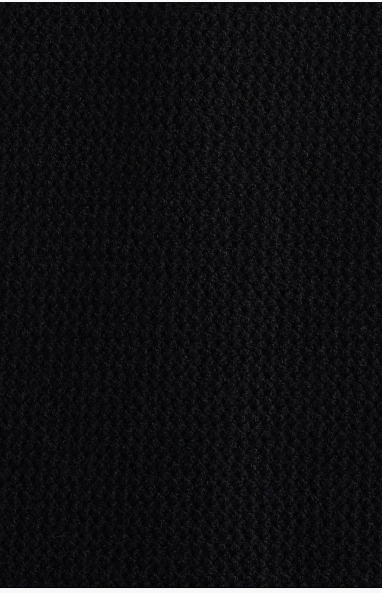 Black Crochet Polo | Black