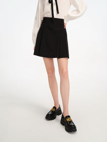 A-Shaped Pleated Mimiskirt | Black