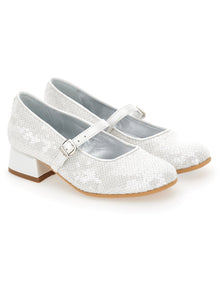 Girls | Sequin Knit Ballet Flats | Cream
