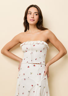 Nikki Embroidered Top Optic White - Solid & Striped