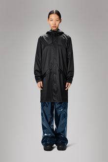 RAINS Long Jacket Black Grain Jacket